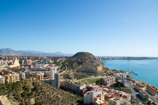 Alicante, Spain - March 30, 2026: View of Alicante from Santa Barbara.