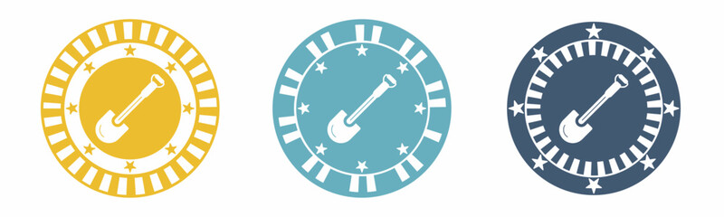 Shovel icon. shovel illustration label design. Design for business. Vector illustration. © Syahrudinarianto