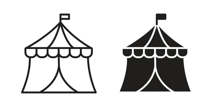 Circus tent icons vector design template simple and clean