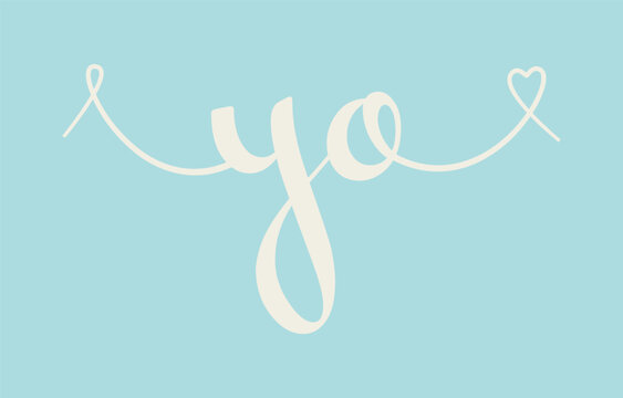 YO initial wedding monogram calligraphy vector illustration. Hand drawn lettering y and o love logo design for valentines day poster, greeting card