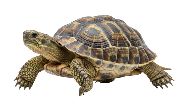Land Turtle Walking Side View isolated on transparent background