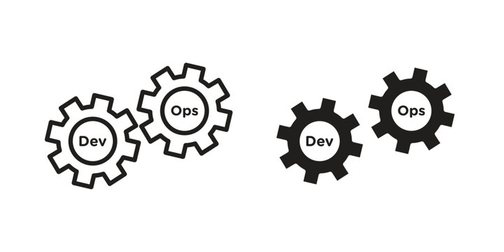 Dev ops icons vector design template simple and clean