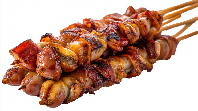 grilled isaw chicken intestines street food from the philippines