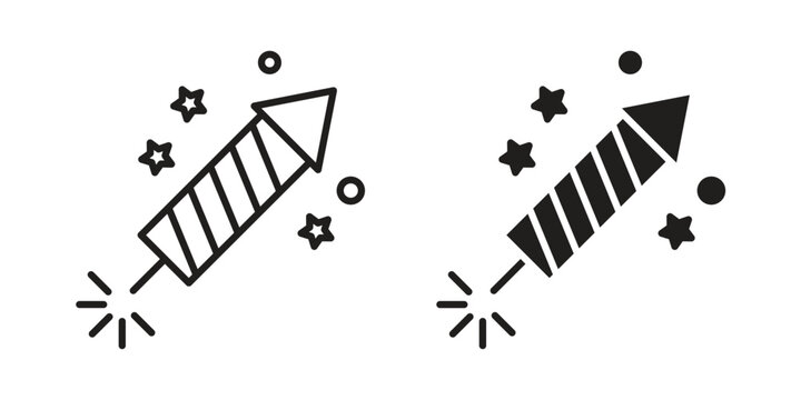 Fireworks rocket signs vector design template simple and clean
