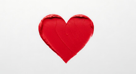 Obraz premium red heart symbol isolated on white background, love and romance icon, valentine concept, emotional affection sign, simple graphic element for design and decoration