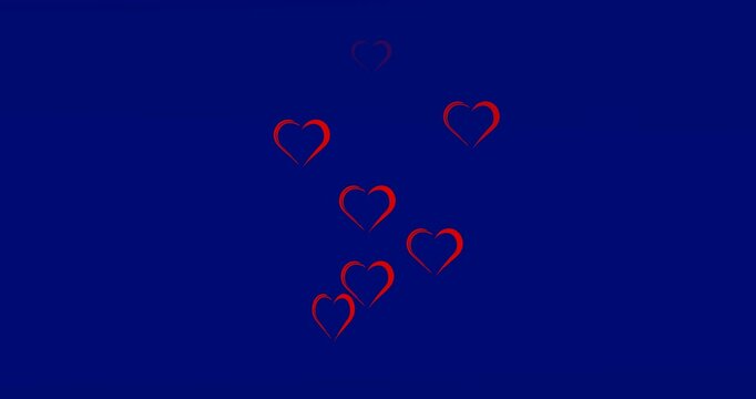 Animation of white topographical chart on blue background