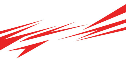 Obraz premium Abstract red speed lines on a clean white background, creating a dynamic and modern graphic design element for tech, sports, or energetic concepts.