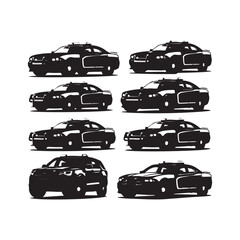 High Speed Police Car Symbol illustration concept design set collection © MdImran