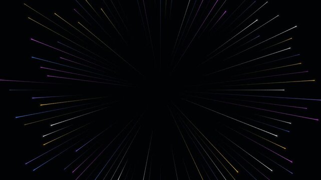 Professional 4K background with vibrant vortex neon light streaks in supernova motion. High visibility and smooth seamless loop for microstock projects.