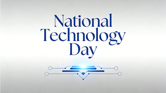 National Science and Technology Day poster featuring circuit design and text elements, celebrating technological innovation and promoting technological progress and development
