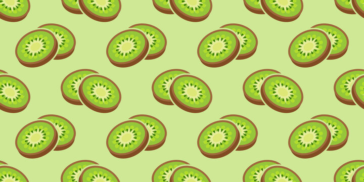kiwi seamless pattern background vector illustration. slice of kiwi background pattern