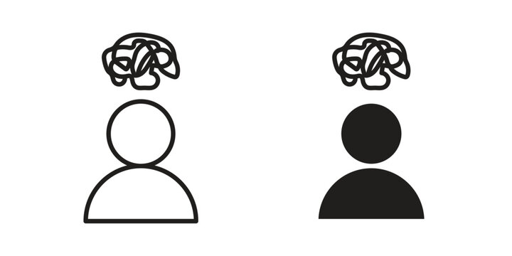 Mental disorder icons vector design template simple and clean