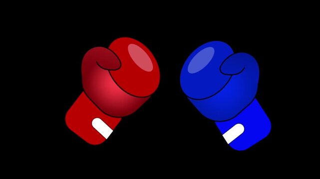 Boxing Gloves Versus Animation Flat Style