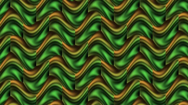 Abstract Green Gold Wavy Pattern Motion background 