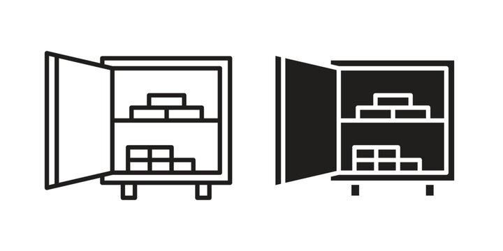 Open safe icons vector design template simple and clean