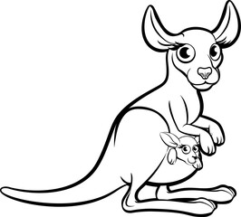 A kangaroo australian animal cartoon character illustration