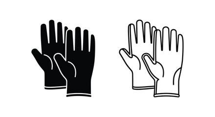 Obraz premium Black and white gloves hand illustration Vector