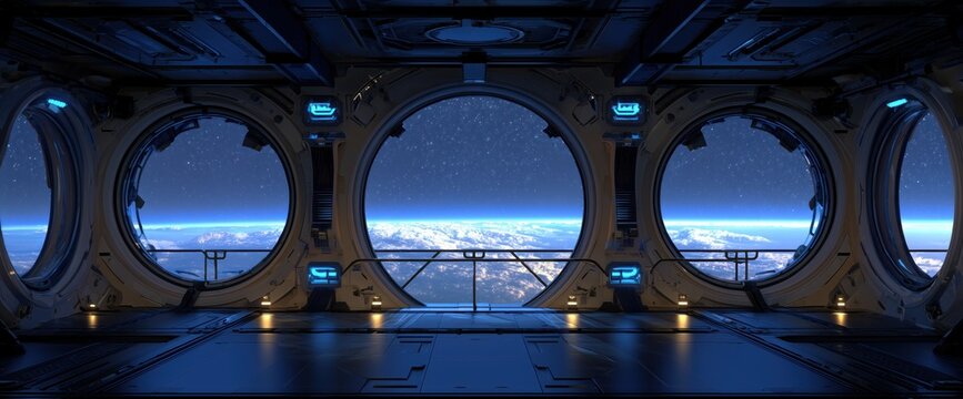 View of the Earth from a space station