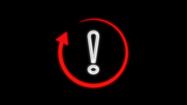 Neon red alert refresh icon glows for urgent notifications. Red alert refresh icon in neon shines. Neon red refresh icon enhances alerts.