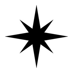 Obraz premium Minimalist Black Star Burst Shape Vector Icon