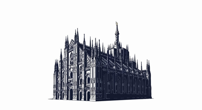 Ornate Gothic cathedral with many spires and detailed facade
