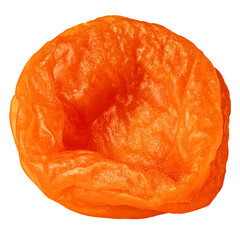 Dried apricot isolated, full depth of field