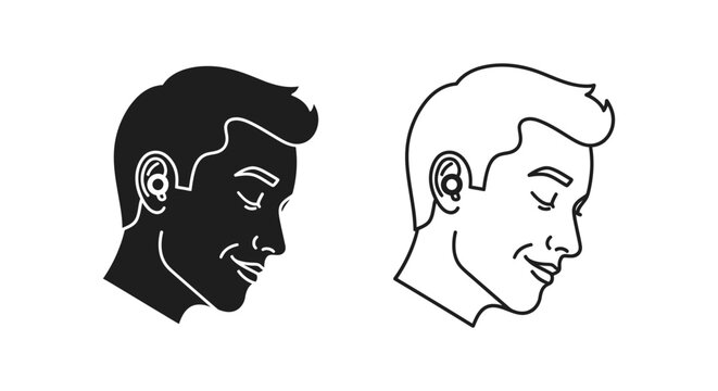 Contrasting duality human heads silhouette Vector
