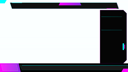 Fototapeta premium Glitchy, distorted, purple, and black digital screen, error message, technology failure
