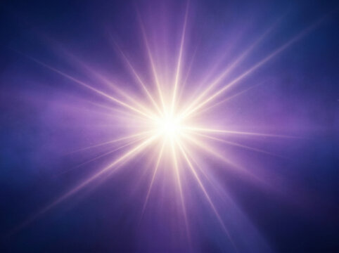 Abstract light rays beams radiant background blue purple dramatic sunburst streaming luminous shafts divine