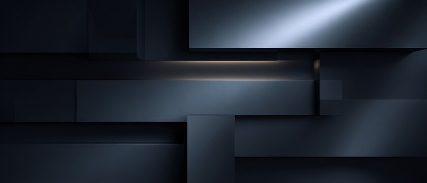 Dark abstract geometric background with overlapping rectangular shapes