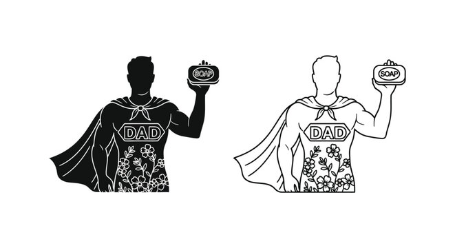 Superhero holding camera black white illustration Vector