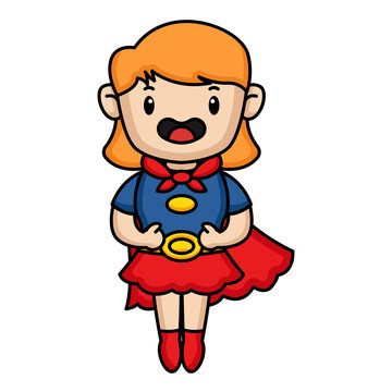 Illustration of clipart design of supermom mascot