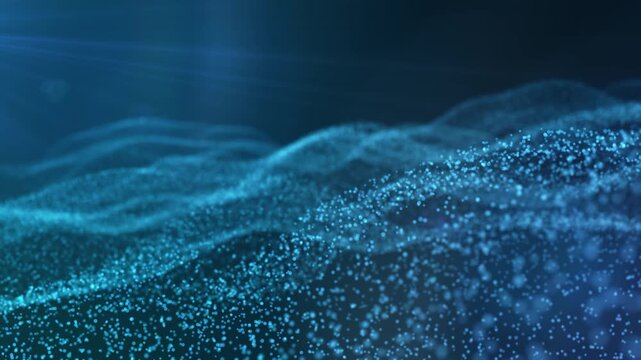 Animated dots of different sizes in space