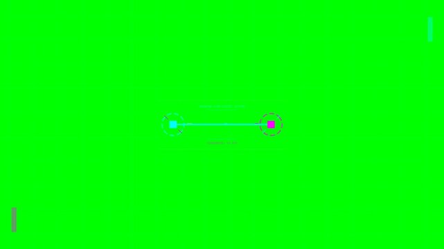 Futuristic Quantum Link State Active HUD Interface Element on Green Screen