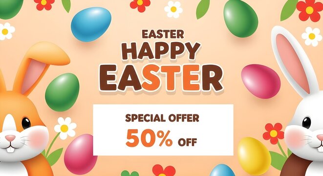 Easter monday sale happy easter special offer 50 off