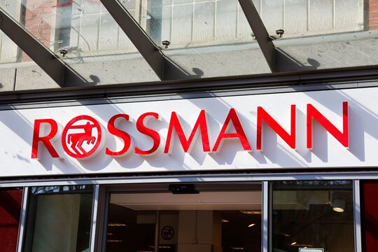 Kiel, Germany - 19. March 2026: Rossmann retail store sign in Kiel Germany