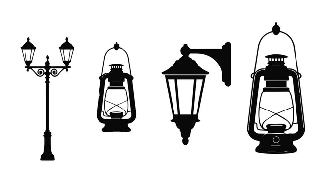 Outdoor lantern with peaked top and glass panels