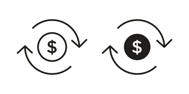 Turnover icons vector design template simple and clean