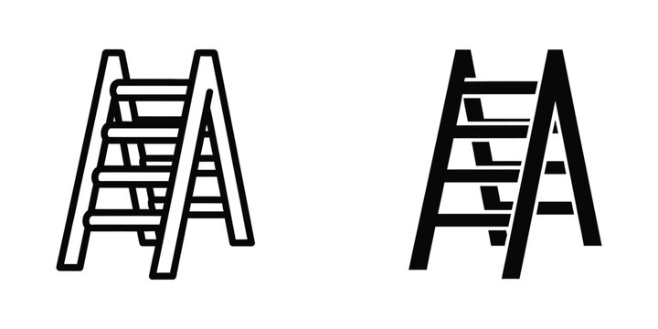 Comparison of a light and a heavy-duty folding step ladder design