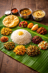 Fototapeta premium Tamil New Year Puthandu Pooja All Type Pooja Festival covering Baisakhi, Maha Shivratri, Janmashtami, Durga Puja, Ram Navami, Chhath Puja Spiritual Traditional Setup with Pooja Thali, Diya and Flowers
