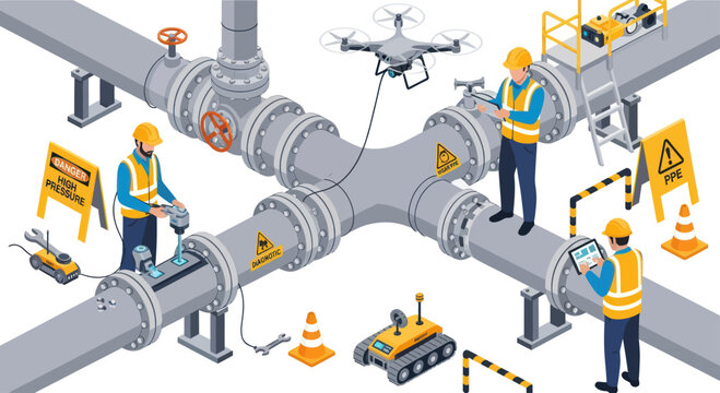 Industrial Pipeline Inspection and Maintenance with Drones and Robots.