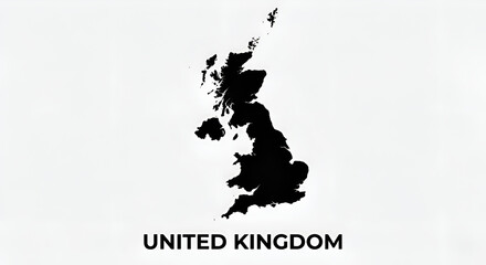 Obraz premium Minimalist black silhouette map of the United Kingdom