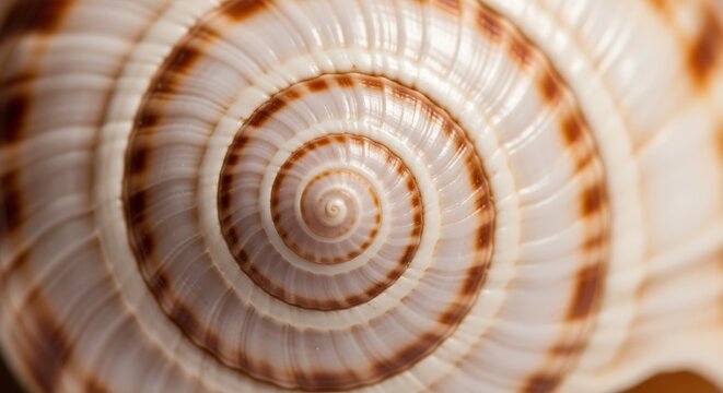 Spiral seashell texture close up pattern with golden ratio with nautilus shell