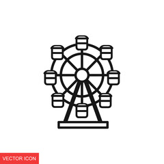 Obraz premium Simple Ferris Wheel Line Icon Symbol