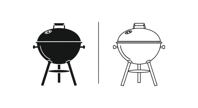 Bbq grill silhouette graphic Vector