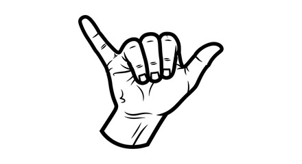 Obraz premium Hand gesture showing the shaka sign, a symbol of aloha.