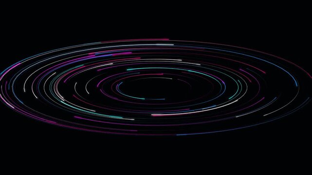 Premium quality 4K ultra HD loop featuring hyperdrive neon light streaks in a dynamic vortex animation. Perfect for technology, sci-fi, and speed-themed video backgrounds.