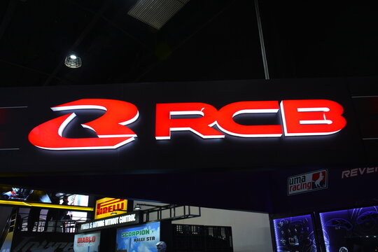 Rcb booth sign at the 20th Inside Racing Bike Fest in Pasay, Philippines