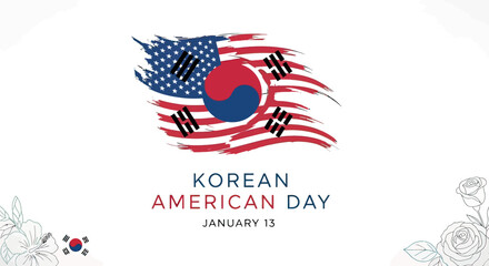 Obraz premium Korean American Day Celebration Logo.
