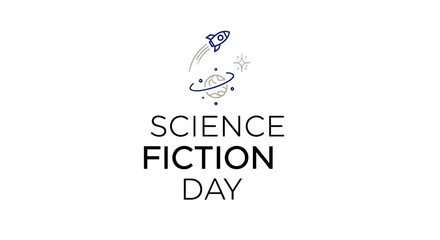 Obraz premium Science fiction day logo graphic design.
